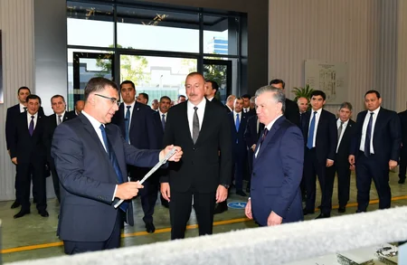 President Ilham Aliyev, President Shavkat Mirziyoyev view activity of Technopark LLC in Tashkent