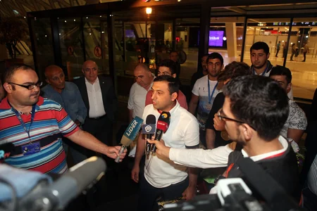 Avropa çempionatından qayıdan Azərbaycan cüdoçuları üçün qarşılanma mərasimi keçirilib