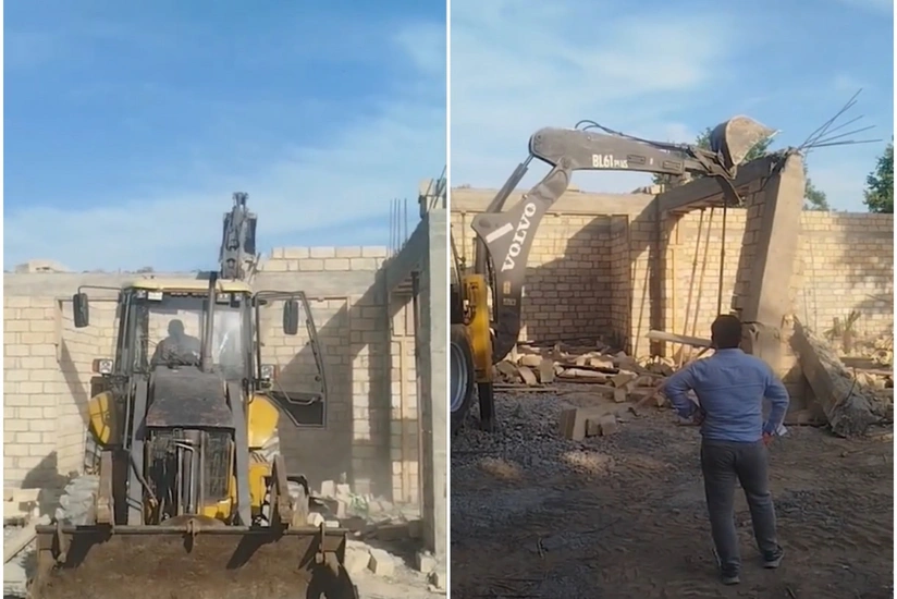 Ağcabədidə inşa edilən qanunsuz tikili sökülüb