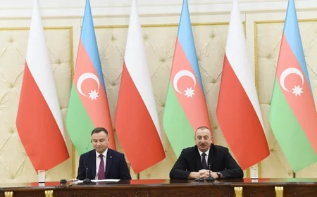 Azerbaijani, Polish presidents made press statements