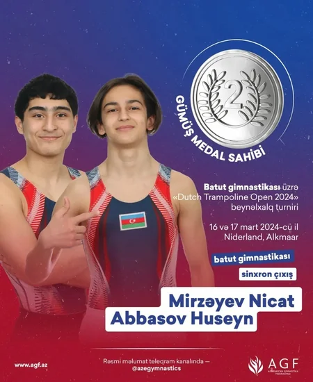 Azərbaycanın iki gimnastı Niderlandda qızıl medal qazanıb