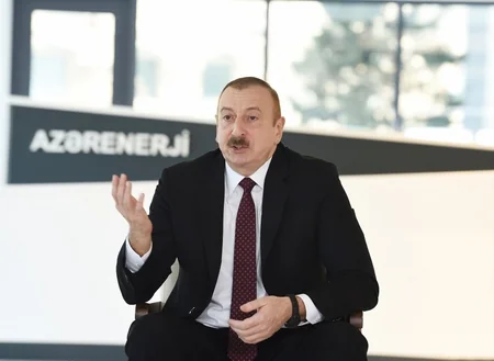 Президент Ильхам Алиев принял участие в открытии комплекса ОАО Азерэнержи