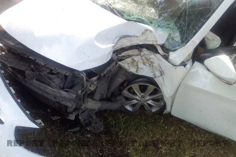 В Огузе автомобиль врезался в дерево, водитель госпитализирован