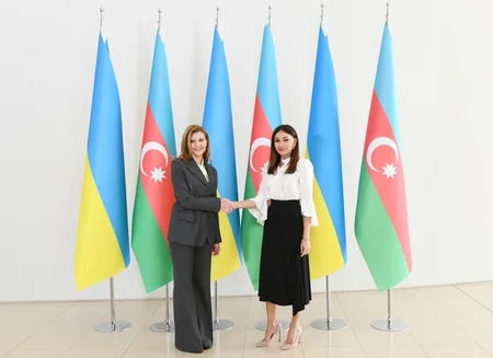 Azerbaijan's First Vice-President Mehriban Aliyeva met with Ukrainian first lady Elena Zelenskaya
