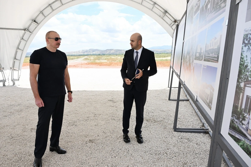 Ilham Aliyev lays foundation stone for Boyuk Marjanli village in Jabrayil district