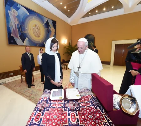 First Vice-President of Azerbaijan Mehriban Aliyeva meets with Pope Francis