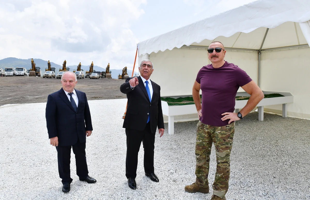 Ilham Aliyev gets acquainted with construction of Lachin International Airport
