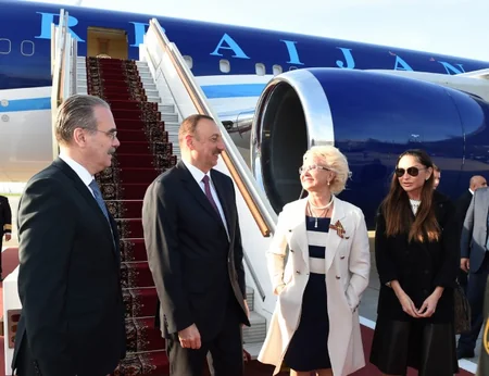 President Ilham Aliyev arrived in Russia on a working visit