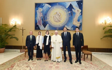 First Vice-President of Azerbaijan Mehriban Aliyeva meets with Pope Francis