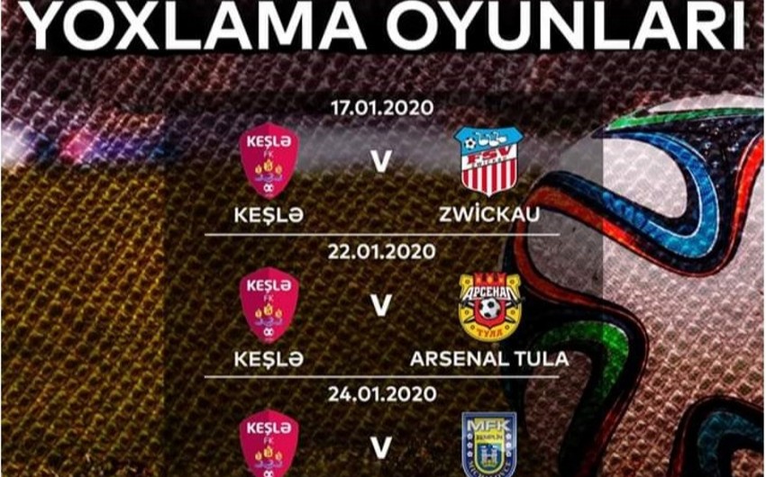 “Keşlə”nin Türkiyədə keçirəcəyi təlim-məşq toplanışı zamanı rəqibləri müəyyənləşib