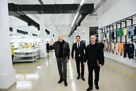 President Ilham Aliyev inspected operations of Khankandi garment factory