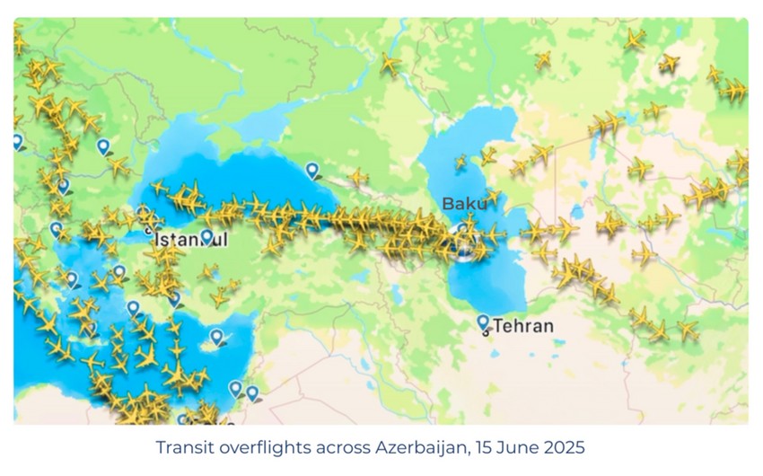 AZANS: 110 additional daily overflights pass through Azerbaijan amid tensions in Middle East