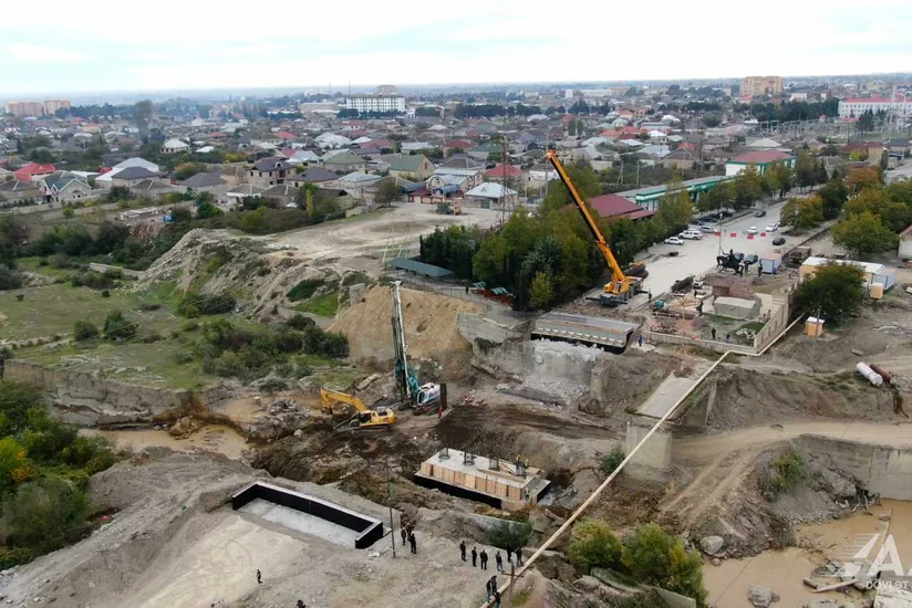 Qudyalçayın üzərində müvəqqəti yeni alternativ yol salınıb