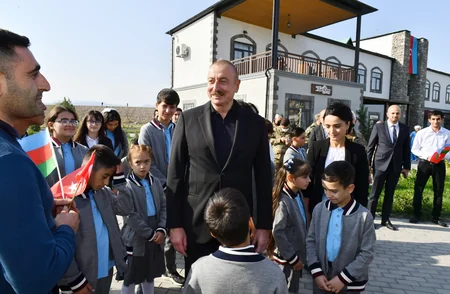 Ilham Aliyev, Mehriban Aliyeva meet with Aghali village residents