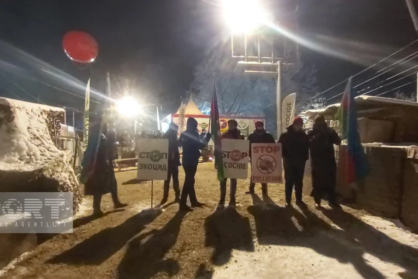 Акция на дороге Ханкенди-Лачын продолжается и в ночные часы