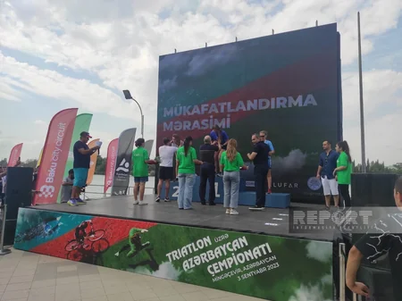Triatlon üzrə Azərbaycan çempionatının mükafatlandırma mərasimi keçirilib