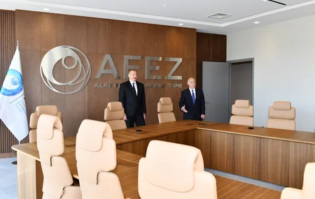 President Ilham Aliyev attends opening ceremony of first stage of Alat Free Economic Zone