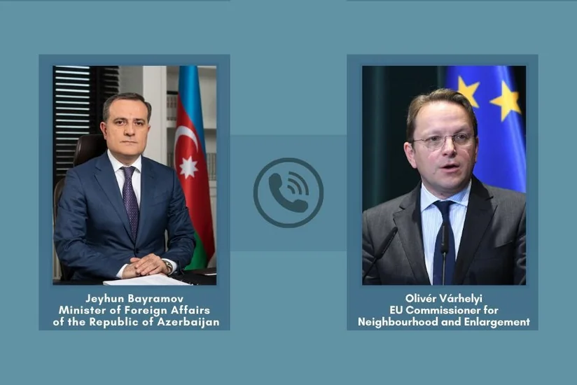 Ceyhun Bayramovla Aİ komissarı arasında telefon danışığı olub