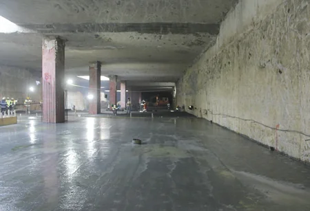 Bakı Metropoliteninin yeni stansiyanın birinci səviyyəsi inşa olunur