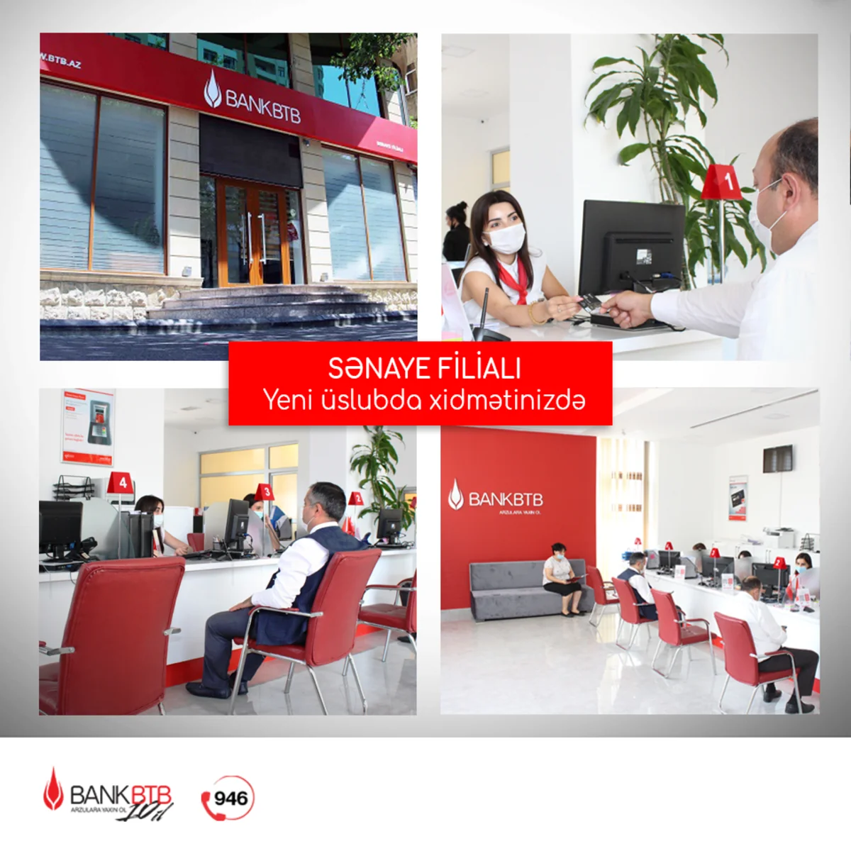 Bank BTBnin Sənaye filialı yeni üslubda təmir edilib
