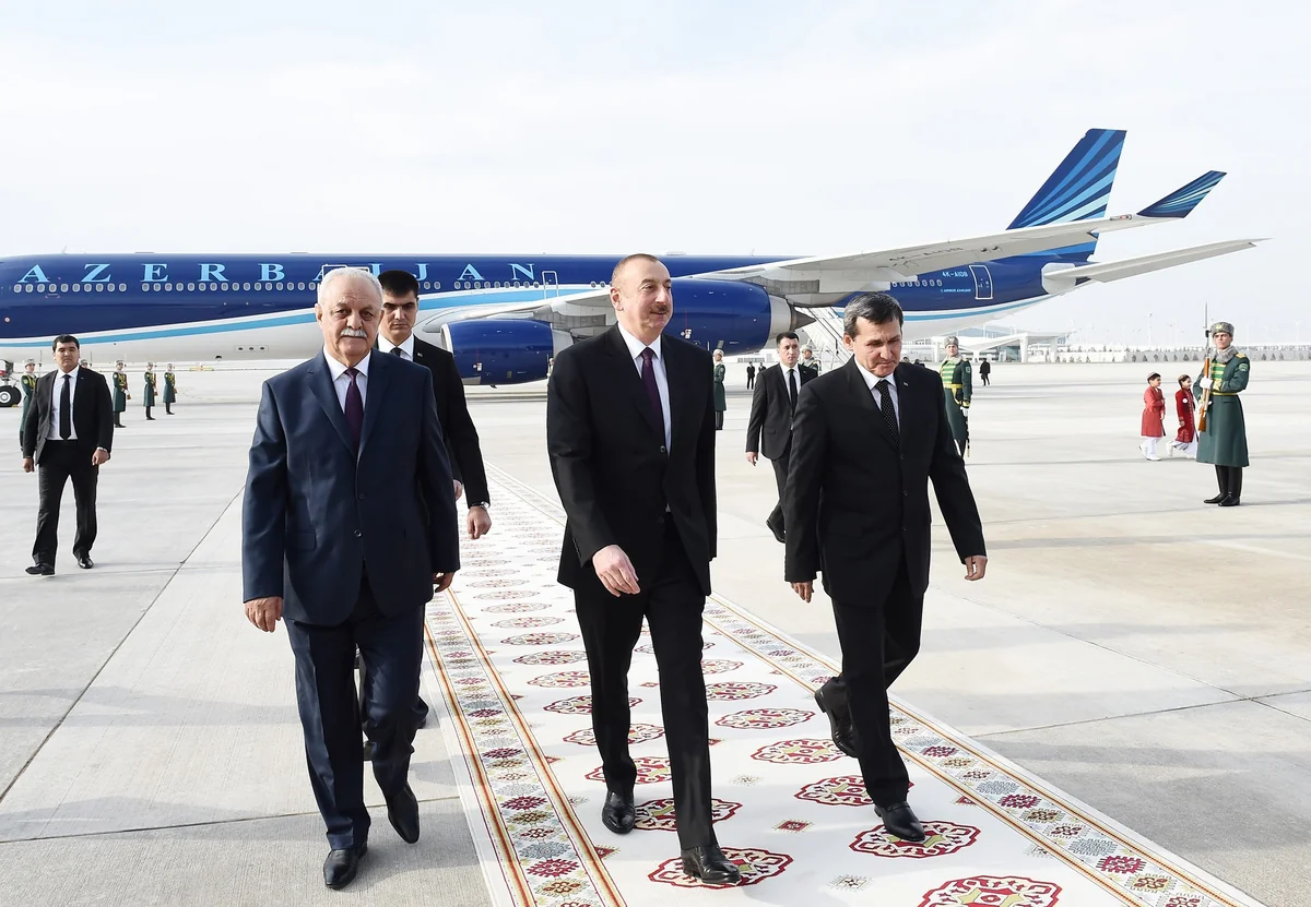 President Ilham Aliyev arrives in Turkmenistan for official visit