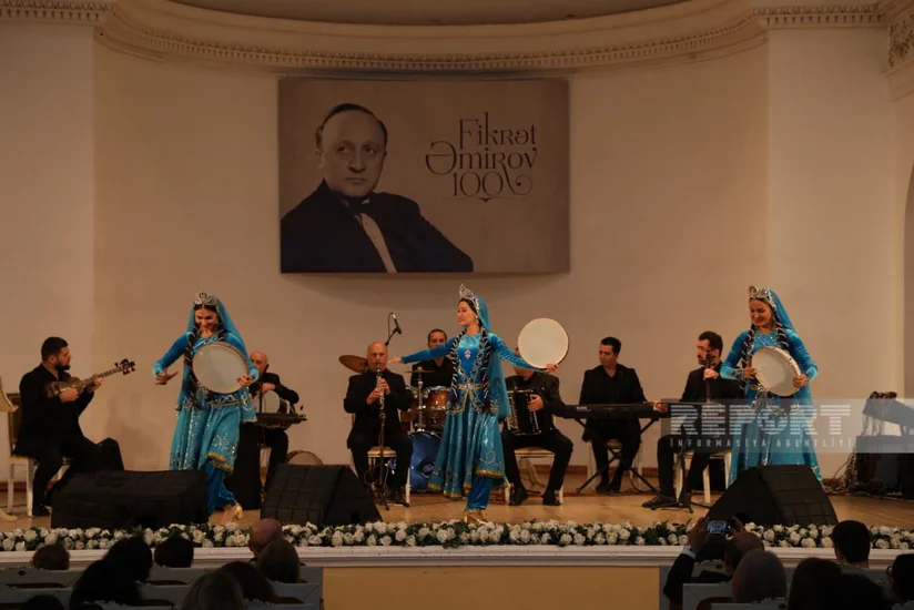 Mahnı və Rəqs Ansamblı Fikrət Əmirovun 100 illik yubileyi münasibətilə konsert proqramı ilə çıxış edib