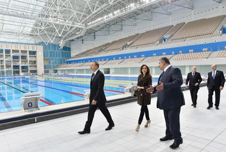Prezident İlham Əliyev Bakı Su İdmanı Sarayının açılışını edib