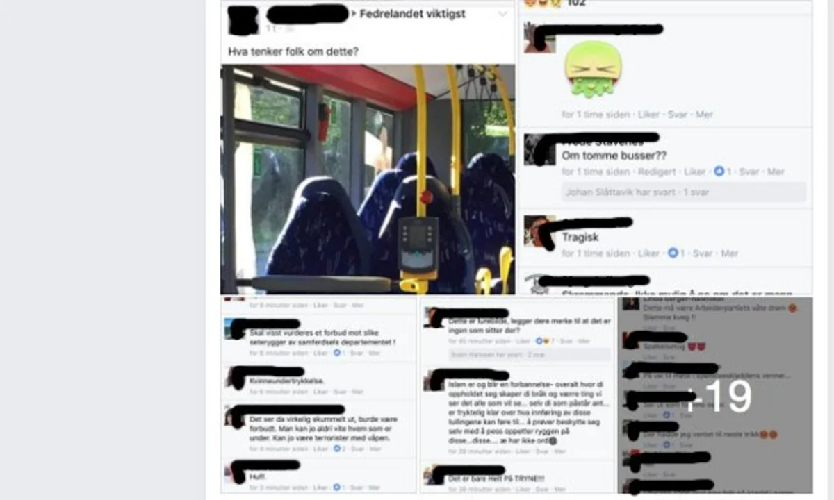 Norwegians mistake bus seats for women in burqas