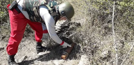 Ağstafada top mərmisi aşkarlanıb - FOTO