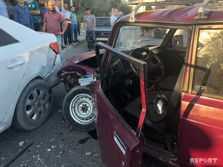 Sumqayıtda zəncirvari yol qəzası baş verib, xəsarət alanlar var - FOTO - VİDEO