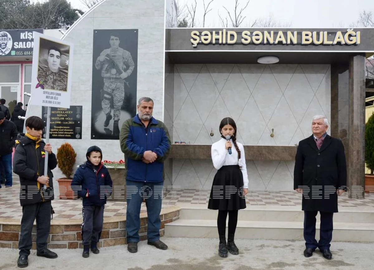 Vətən müharibəsi şəhidinin adına tikilən bulağın açılışı olub