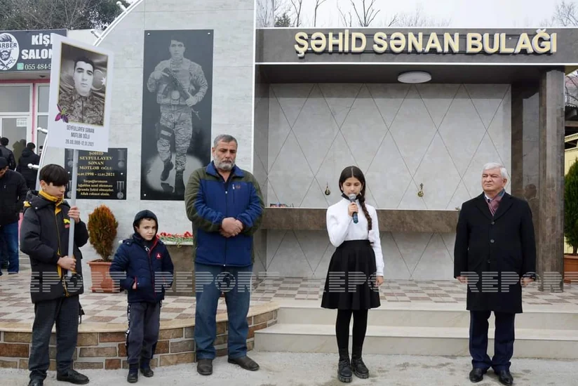 Vətən müharibəsi şəhidinin adına tikilən bulağın açılışı olub