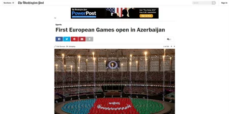 Церемония открытия первых Европейских игр в Баку получила широкое освещение в мировых СМИ
