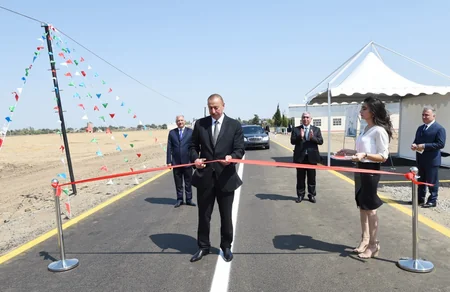 Prezident İlham Əliyev Cəlilabad-Astanlı-Cəngan-Soltankənd avtomobil yolunun açılışında iştirak edib