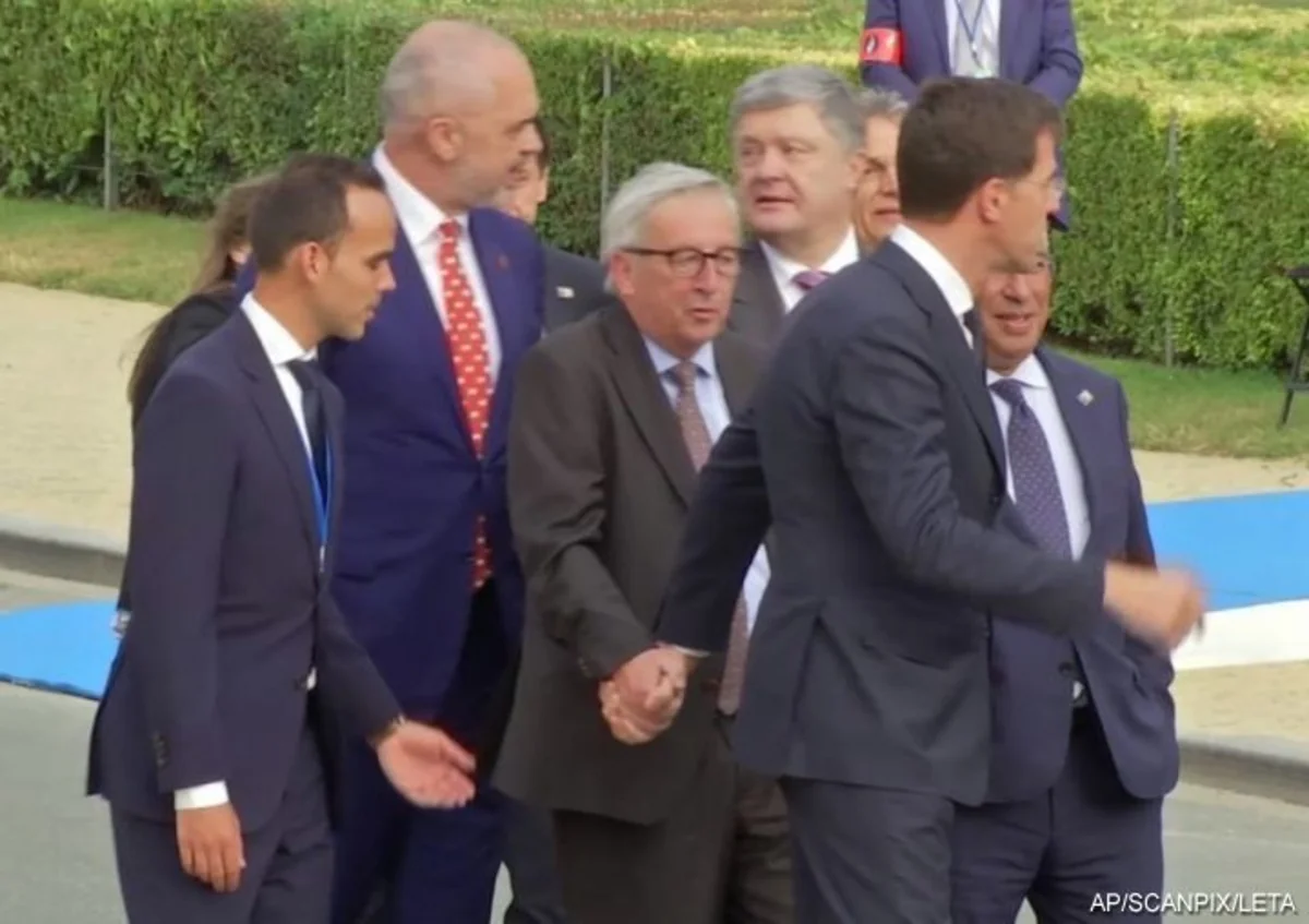 EC comments on Junker's stumbling at NATO summit - VIDEO