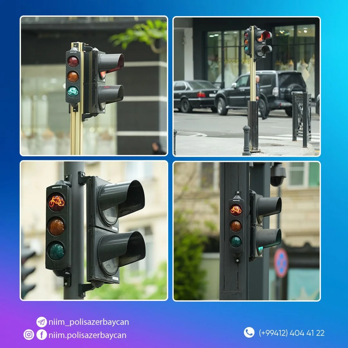 Bakıda svetoforlara 53 velosiped bölməsi quraşdırılıb