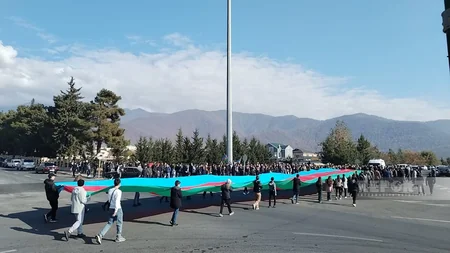 Oğuzda Bayraq yürüşü keçirilib