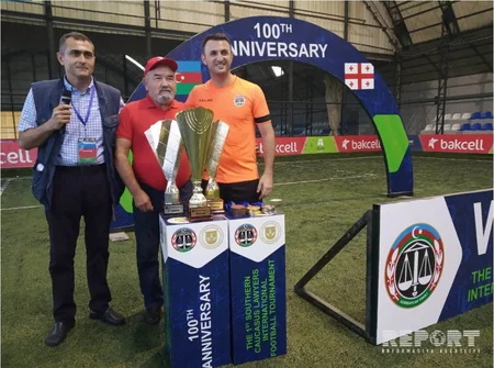 Vəkillər arasında beynəlxalq futbol turnirinin qalibi Azərbaycan 1 komandası olub - FOTO - VİDEO