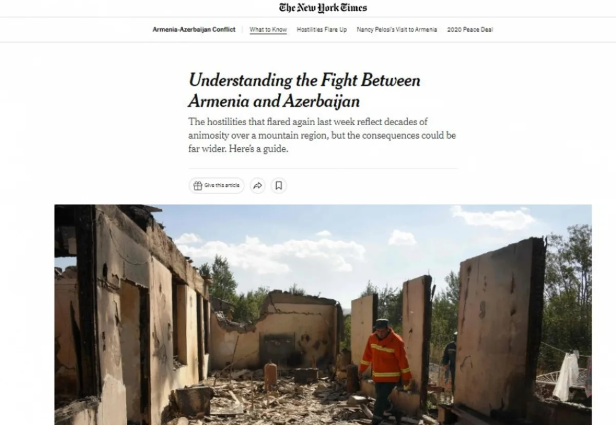 The New York Times comments on recent tension on undemarcated border between Armenia, Azerbaijan