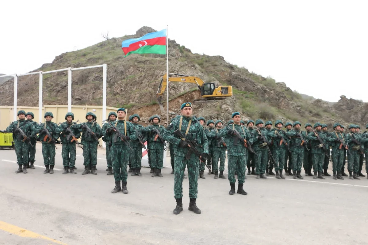 Azerbaijani flag raised at checkpoint established on border with Armenia - VIDEO