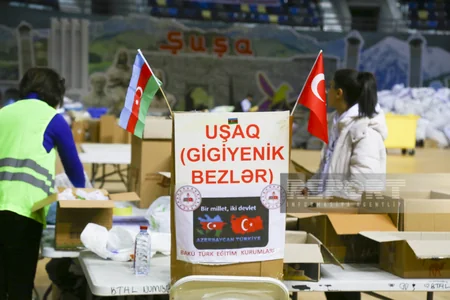 Zəlzələdən sonra Bakıdan Türkiyəyə 127 TIR humanitar yardım göndərilib