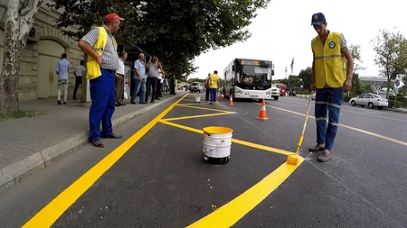 Bakıdakı avtobus dayanacaqlarında nişanlanma xətləri çəkilir