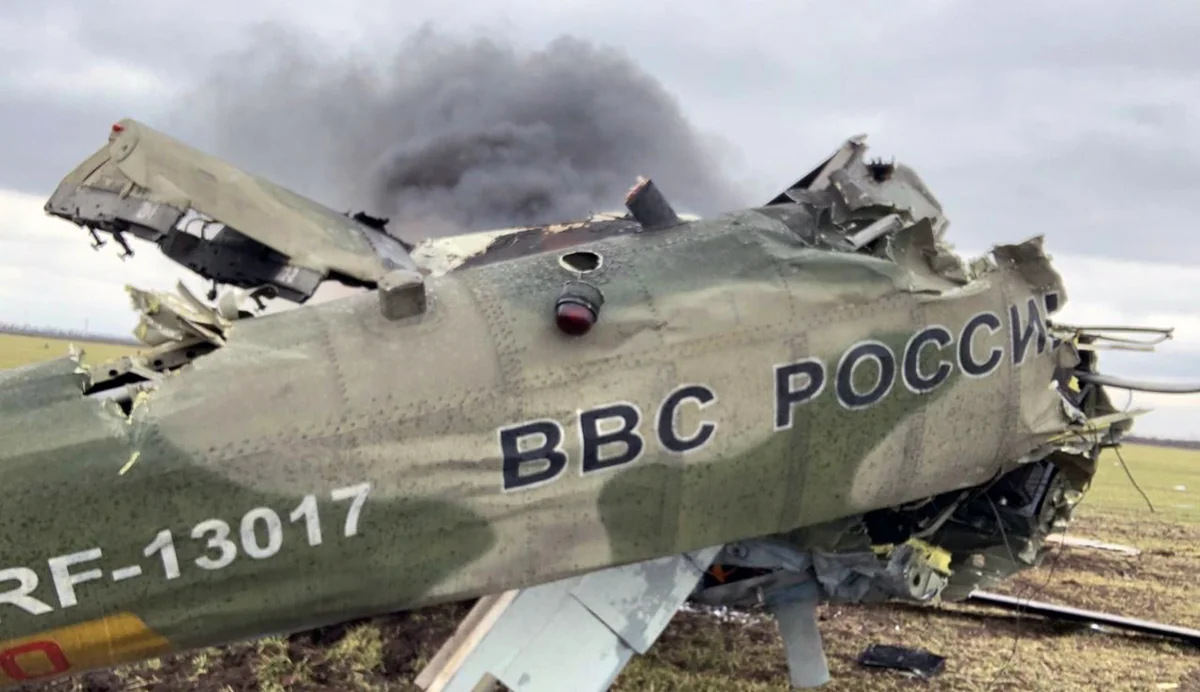 Ukrainian Armed Forces: 4 Russian helicopters, 1 plane destroyed in past day