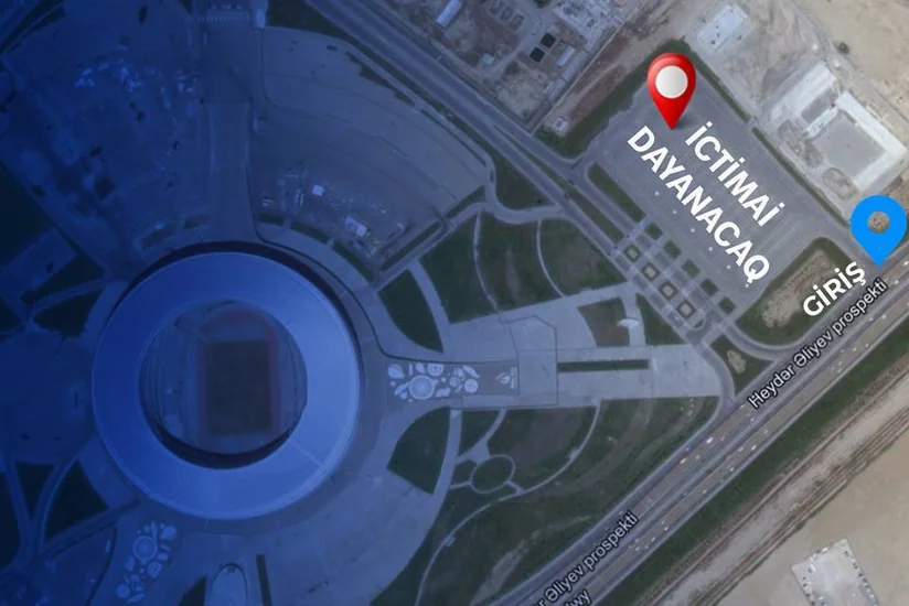 Qarabağ - Vorskla oyununa avtomobili ilə gələnlər üçün ictimai dayanacaq fəaliyyət göstərəcək