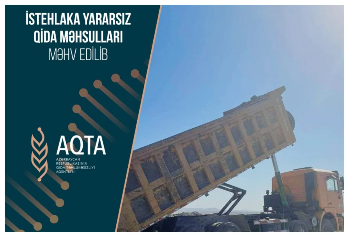 İstehlaka yararsız qida məhsulları məhv edilib