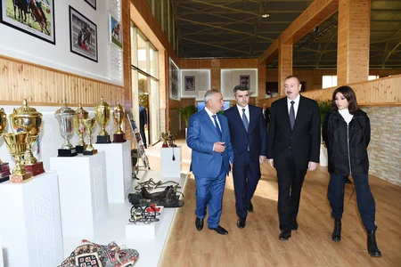 President Ilham Aliyev attends opening of Qarabag Equestrian Complex