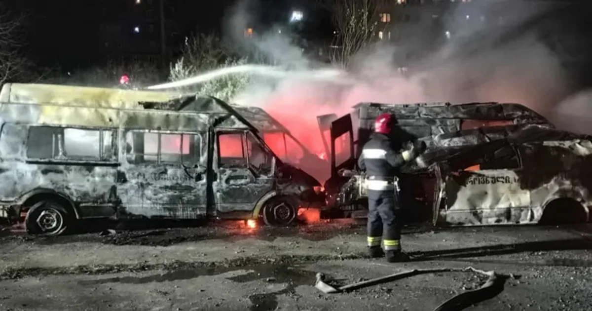 Several ambulances burn down in fire in Georgia