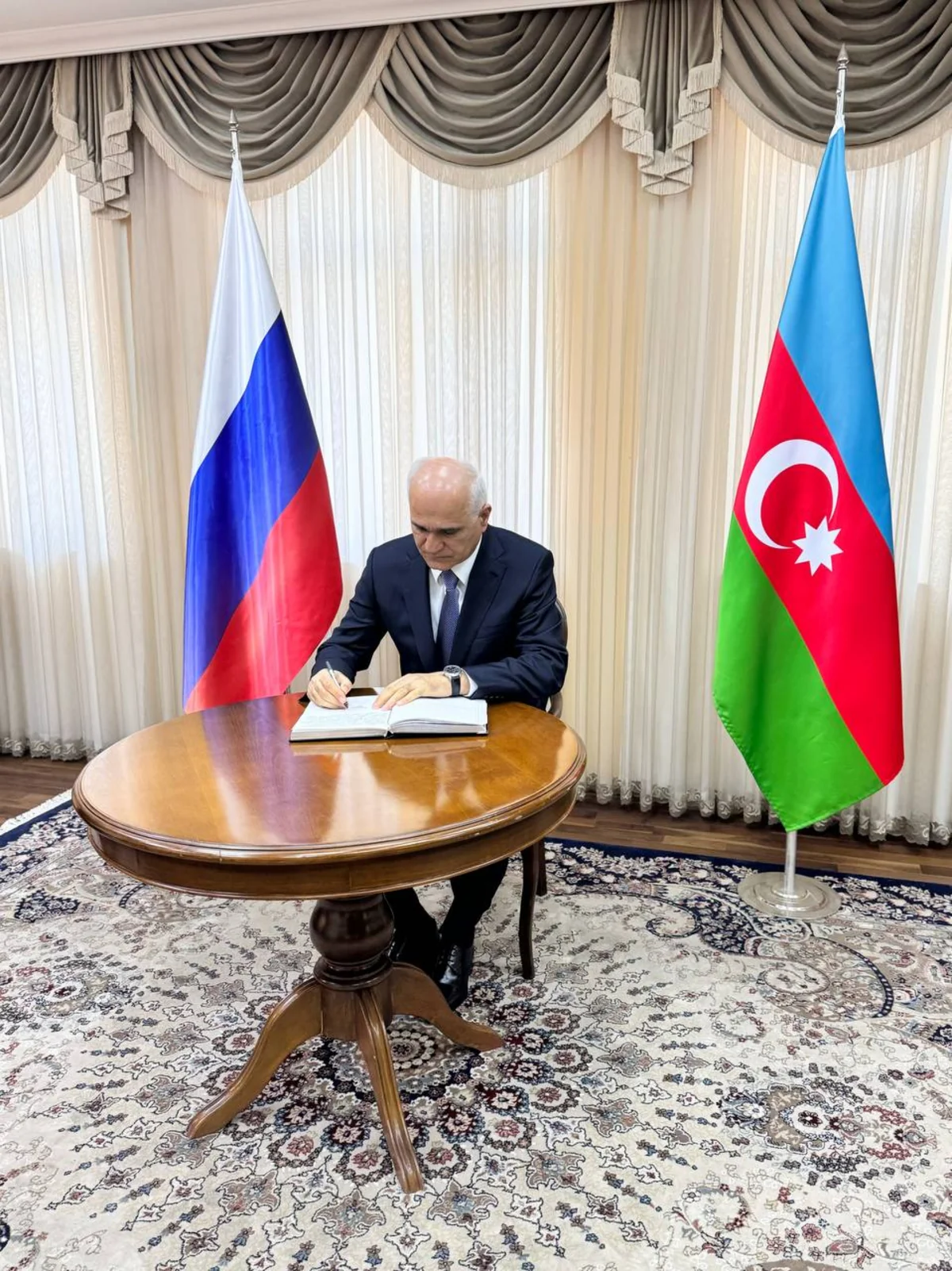 Azerbaijani deputy PM visits Russian embassy regarding recent terrorist act in Moscow