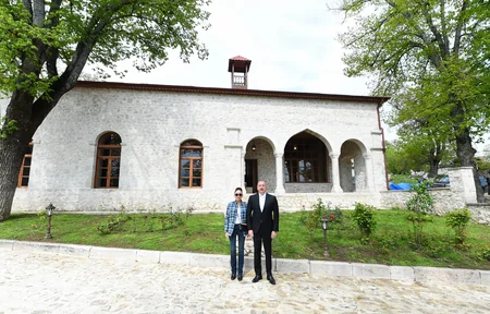 Ilham Aliyev and Mehriban Aliyeva participate in opening of Mehmandarovs' Estate Complex in Shusha