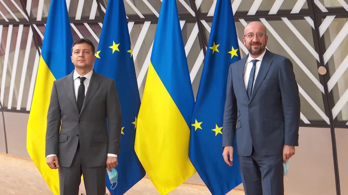 Ukrainian president talks to EU Council president
